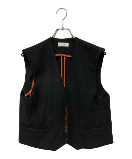 CIS.（シス）CIS. (シス) 3ピーススーツ リネンルックセットアップ ブラック サイズ:SIZE 38の古着・服飾アイテム