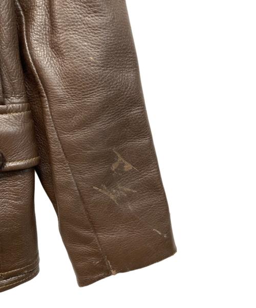 Custom Coat（カスタム コート）Custom Coat (カスタム コート) 50’S～60’Sレザージャケット ブラウン サイズ:Mの古着・服飾アイテム