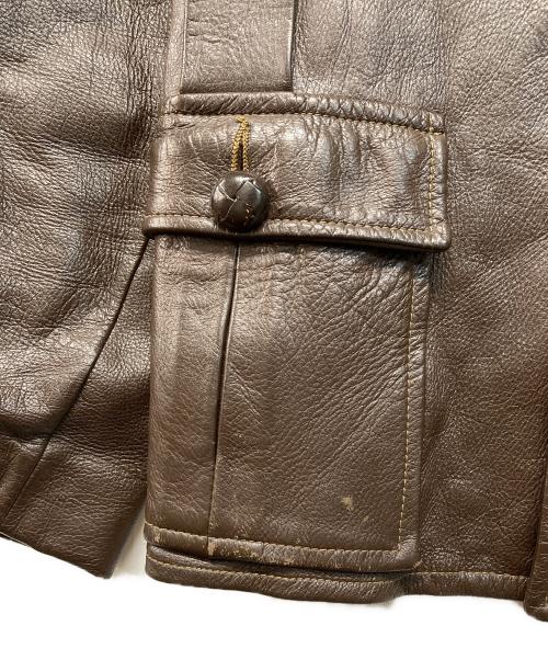 Custom Coat（カスタム コート）Custom Coat (カスタム コート) 50’S～60’Sレザージャケット ブラウン サイズ:Mの古着・服飾アイテム