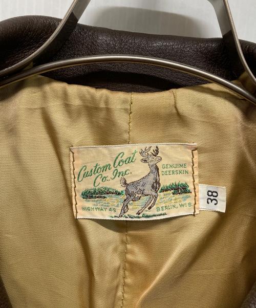Custom Coat（カスタム コート）Custom Coat (カスタム コート) 50’S～60’Sレザージャケット ブラウン サイズ:Mの古着・服飾アイテム