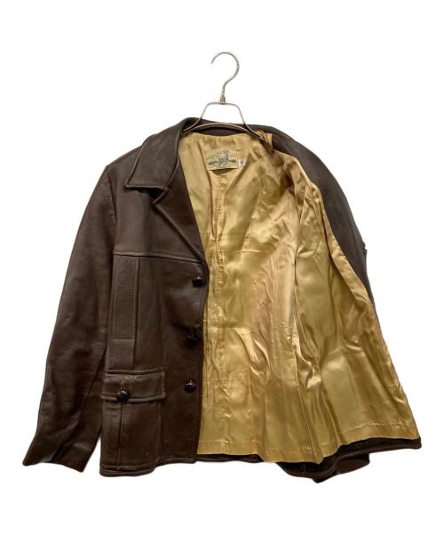 Custom Coat（カスタム コート）Custom Coat (カスタム コート) 50’S～60’Sレザージャケット ブラウン サイズ:Mの古着・服飾アイテム