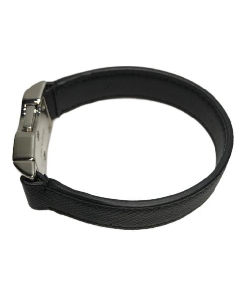 PRADA（プラダ）PRADA (プラダ) サフィアーノレザー ブレスレット ブラック サイズ:Mの古着・服飾アイテム