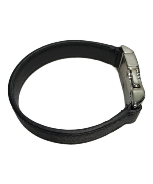 PRADA（プラダ）PRADA (プラダ) サフィアーノレザー ブレスレット ブラック サイズ:Mの古着・服飾アイテム