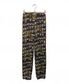 PLEATS PLEASEプリーツプリーズ）の古着「総柄プリーツパンツ」｜グリーン×パープル