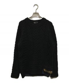 中古・古着通販】sacai (サカイ) ドッキングライダースニット ネイビー