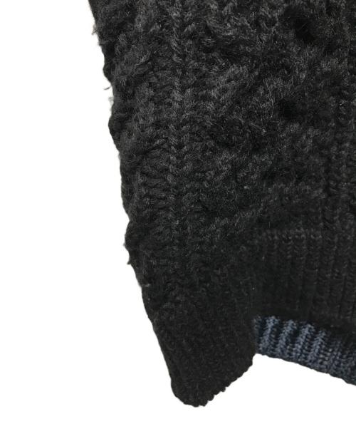 KOLOR（カラー）KOLOR (カラー) 17AW フェイクファー付ケーブル ニット ブラック サイズ:SIZE 3の古着・服飾アイテム