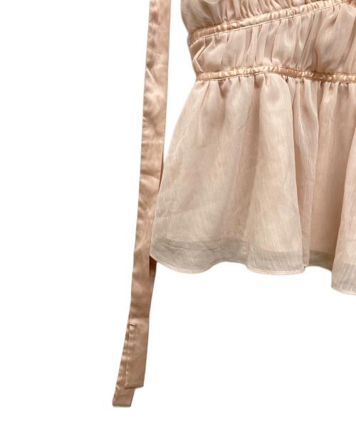 polaura（ポロ―ラ）polaura (ポロ―ラ) ショルダーリボンシフォンブラウス ピンク サイズ:Freeの古着・服飾アイテム