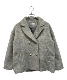 EMMA ROUUE VIF（エマ ルージュ・ヴィフ）の古着「ラメシャギースライバーPコート」｜グレー
