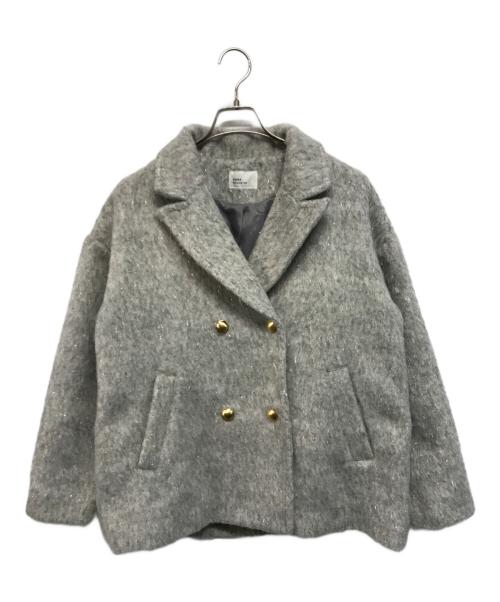 EMMA ROUUE VIF（エマ ルージュ・ヴィフ）EMMA ROUUE VIF (エマ ルージュ・ヴィフ) ラメシャギースライバーPコート グレー サイズ:-の古着・服飾アイテム