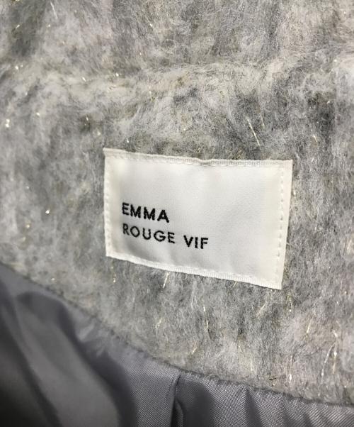 EMMA ROUUE VIF（エマ ルージュ・ヴィフ）EMMA ROUUE VIF (エマ ルージュ・ヴィフ) ラメシャギースライバーPコート グレー サイズ:-の古着・服飾アイテム