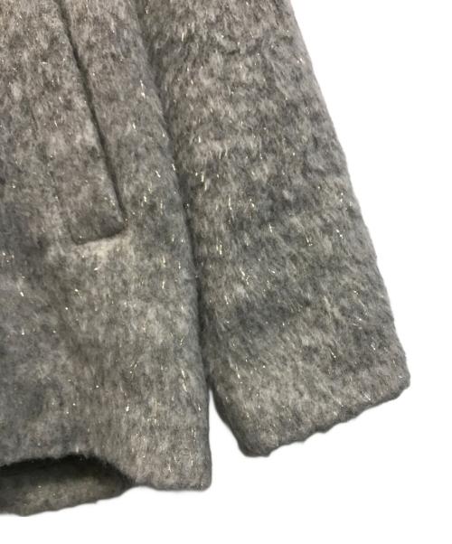 EMMA ROUUE VIF（エマ ルージュ・ヴィフ）EMMA ROUUE VIF (エマ ルージュ・ヴィフ) ラメシャギースライバーPコート グレー サイズ:-の古着・服飾アイテム