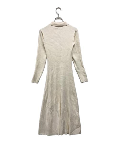 LACOSTE（ラコステ）LACOSTE (ラコステ) Snidel (スナイデル) スキッパーリブニットワンピース ベージュ サイズ:SIZE 36の古着・服飾アイテム