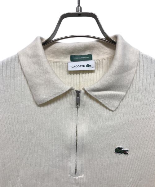 LACOSTE（ラコステ）LACOSTE (ラコステ) Snidel (スナイデル) スキッパーリブニットワンピース ベージュ サイズ:SIZE 36の古着・服飾アイテム