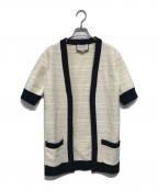GUCCIグッチ）の古着「カシミヤ混 ツイード Vネック カーディガン」｜ホワイト×ブラック