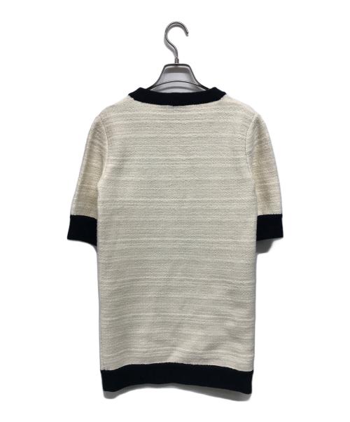 GUCCI（グッチ）GUCCI (グッチ) カシミヤ混 ツイード Vネック カーディガン ホワイト×ブラック サイズ:SIZE XSの古着・服飾アイテム