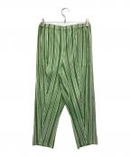 ISSEY MIYAKEイッセイミヤケ）の古着「プリーツパンツ」｜グリーン