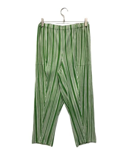 ISSEY MIYAKE（イッセイミヤケ）ISSEY MIYAKE (イッセイミヤケ) プリーツパンツ グリーン サイズ:3の古着・服飾アイテム