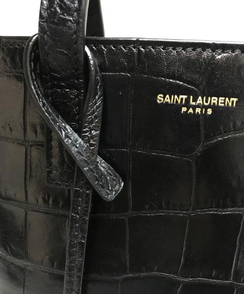 Saint Laurent Paris（サンローランパリ）Saint Laurent Paris (サンローランパリ) クロコミニトイショッピングバッグ ブラックの古着・服飾アイテム