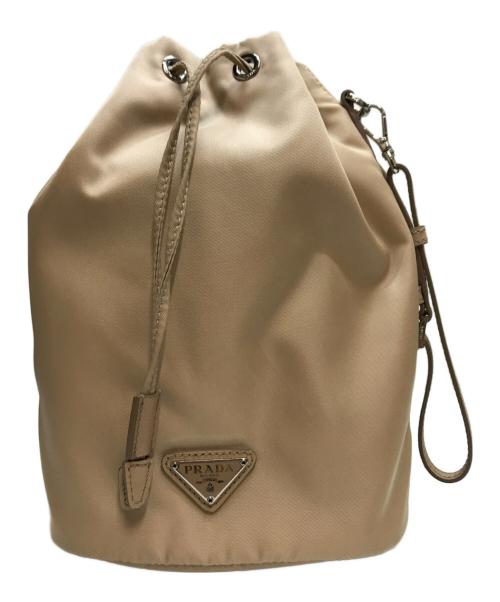 PRADA（プラダ）PRADA (プラダ) Re Nylon巾着ショルダーバッグ ベージュ CAMMEOの古着・服飾アイテム