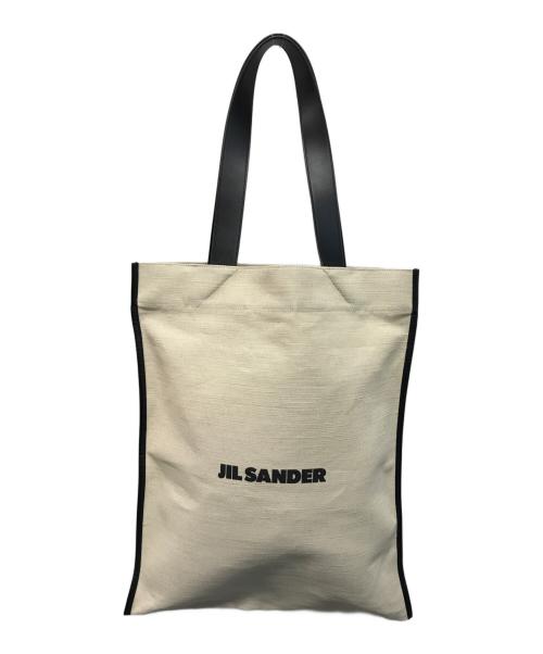 JIL SANDER（ジルサンダー）JIL SANDER (ジルサンダー) フラットショッパーミディアム ベージュ×ブラックの古着・服飾アイテム