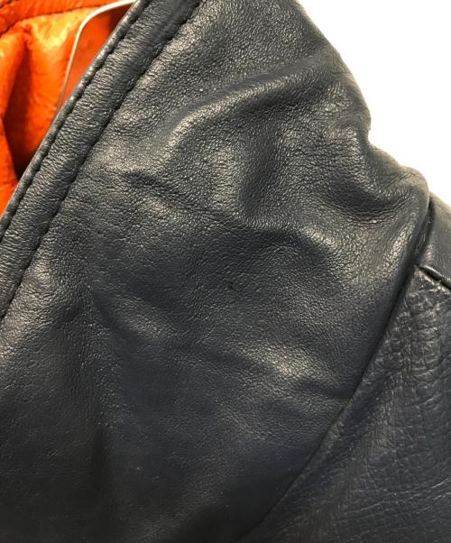 Pro Player（プロ プレイヤー）Pro Player (プロ プレイヤー) レザージャケット ネイビー×オレンジ サイズ:Mの古着・服飾アイテム