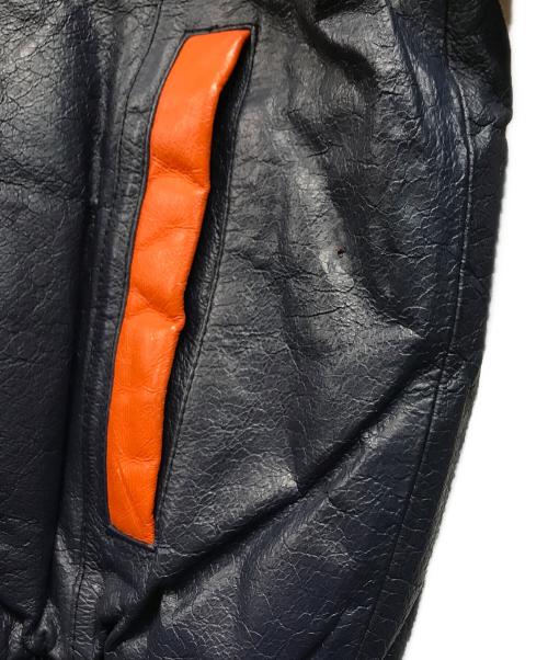Pro Player（プロ プレイヤー）Pro Player (プロ プレイヤー) レザージャケット ネイビー×オレンジ サイズ:Mの古着・服飾アイテム