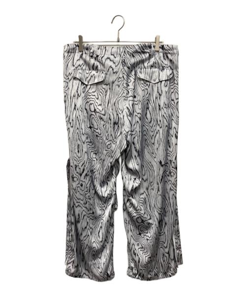 08sircus（ゼロエイトサーカス）08sircus (ゼロエイトサーカス) 総柄ワイドパンツ ホワイト×ブラック サイズ:4の古着・服飾アイテム