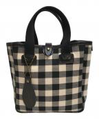 bradyブレディ）の古着「ギンガムチェック ミニトートバッグ」｜ホワイト×ブラック