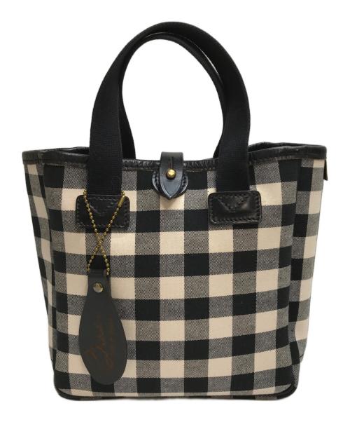 brady（ブレディ）Brady (ブレディ) ギンガムチェック ミニトートバッグ ホワイト×ブラックの古着・服飾アイテム