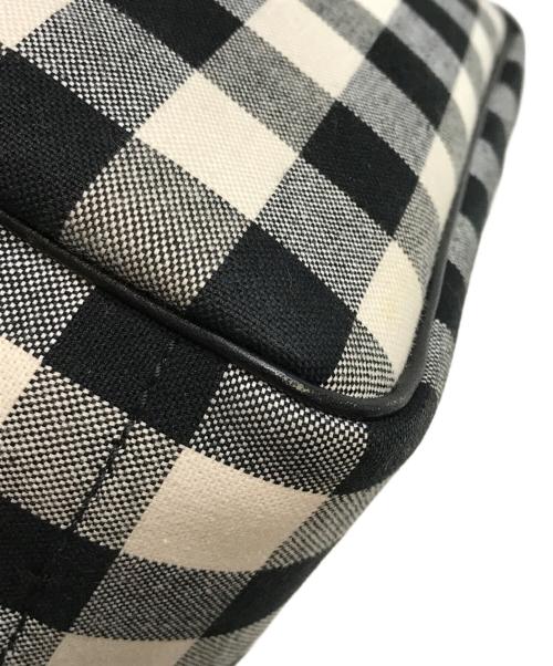 brady（ブレディ）Brady (ブレディ) ギンガムチェック ミニトートバッグ ホワイト×ブラックの古着・服飾アイテム