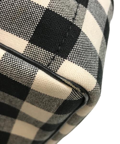 brady（ブレディ）Brady (ブレディ) ギンガムチェック ミニトートバッグ ホワイト×ブラックの古着・服飾アイテム