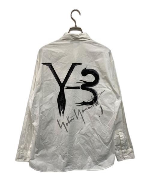 Y-3（ワイスリー）Y-3 (ワイスリー) YOHJI SHRT ART1 SHORT （ヨウジ シャツ アートワン ショート）バックロゴ 筆ロゴ ブラック サイズ:Mの古着・服飾アイテム