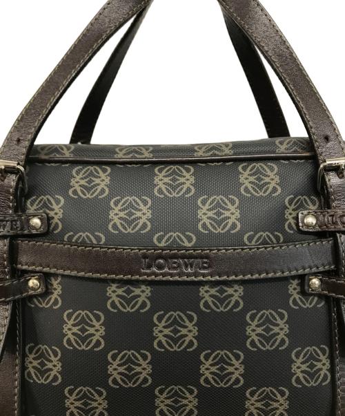 LOEWE（ロエベ）LOEWE (ロエベ) アナグラム総柄ハンドバッグ ブラウンの古着・服飾アイテム