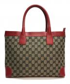 GUCCIグッチ）の古着「GGキャンバストートバッグ」｜レッド×ネイビー