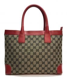 GUCCI（グッチ）の古着「GGキャンバストートバッグ」｜レッド×ネイビー