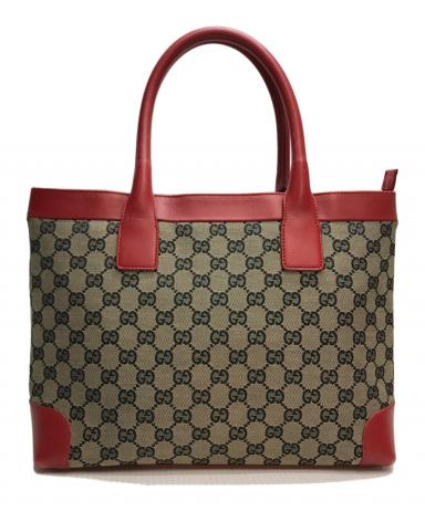中古・古着通販】GUCCI (グッチ) GGキャンバストートバッグ レッド