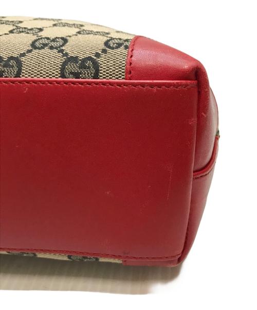 GUCCI（グッチ）GUCCI (グッチ) GGキャンバストートバッグ レッド×ネイビーの古着・服飾アイテム