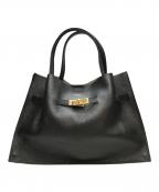 VIOLAd'OROヴィオラドーロ）の古着「TRERO LARGE ハンドバッグ」｜ブラック