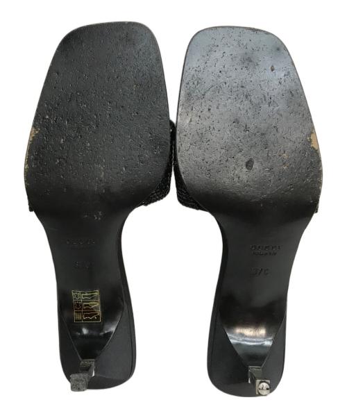 GUCCI（グッチ）GUCCI (グッチ) ラインストーンヒールサンダル ブラック サイズ:SIZE 37Cの古着・服飾アイテム