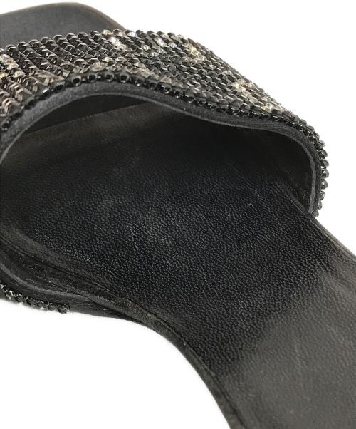 GUCCI（グッチ）GUCCI (グッチ) ラインストーンヒールサンダル ブラック サイズ:SIZE 37Cの古着・服飾アイテム