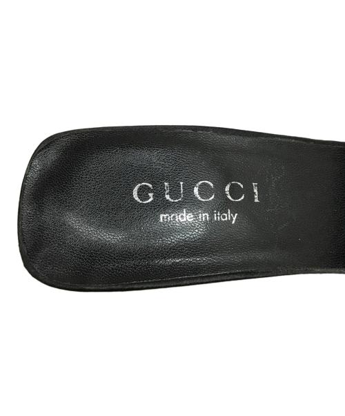 GUCCI（グッチ）GUCCI (グッチ) ラインストーンヒールサンダル ブラック サイズ:SIZE 37Cの古着・服飾アイテム