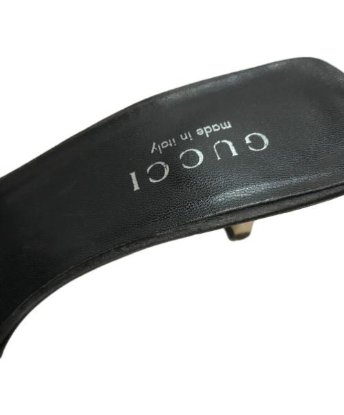 GUCCI（グッチ）GUCCI (グッチ) ラインストーンヒールサンダル ブラック サイズ:SIZE 37Cの古着・服飾アイテム