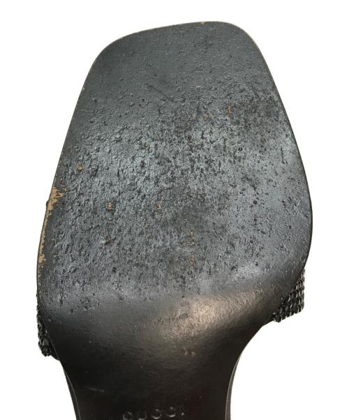 GUCCI（グッチ）GUCCI (グッチ) ラインストーンヒールサンダル ブラック サイズ:SIZE 37Cの古着・服飾アイテム