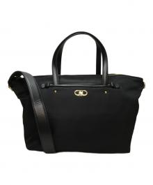 Salvatore Ferragamo（サルヴァトーレ フェラガモ）の古着「ガンチーニナイロン2WAYショルダーバッグ」｜ブラック