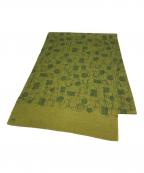 HERMESエルメス）の古着「カシミアシルク総柄マフラー ストール」｜グリーン