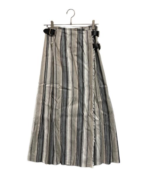 O'NEIL OF DUBLIN（オニールオブダブリン）O'NEIL OF DUBLIN (オニールオブダブリン) Adam et Rope (アダム エ ロペ) リネンキルトマキシスカート グレー サイズ:SIZE 36の古着・服飾アイテム