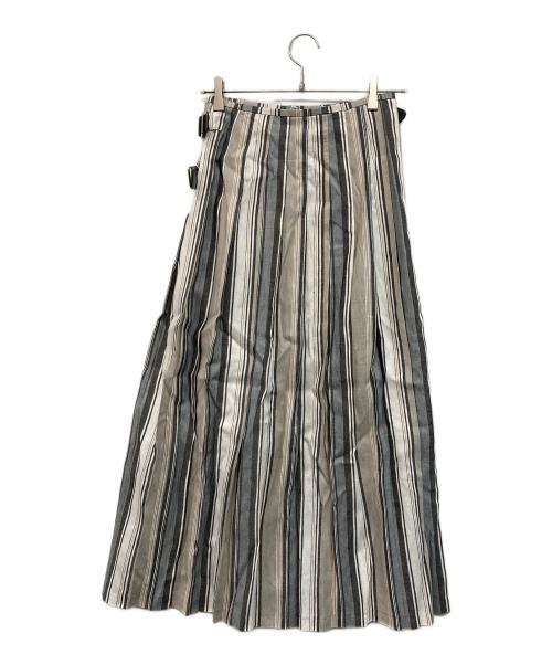 O'NEIL OF DUBLIN（オニールオブダブリン）O'NEIL OF DUBLIN (オニールオブダブリン) Adam et Rope (アダム エ ロペ) リネンキルトマキシスカート グレー サイズ:SIZE 36の古着・服飾アイテム