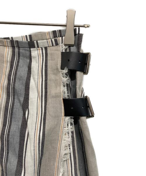 O'NEIL OF DUBLIN（オニールオブダブリン）O'NEIL OF DUBLIN (オニールオブダブリン) Adam et Rope (アダム エ ロペ) リネンキルトマキシスカート グレー サイズ:SIZE 36の古着・服飾アイテム