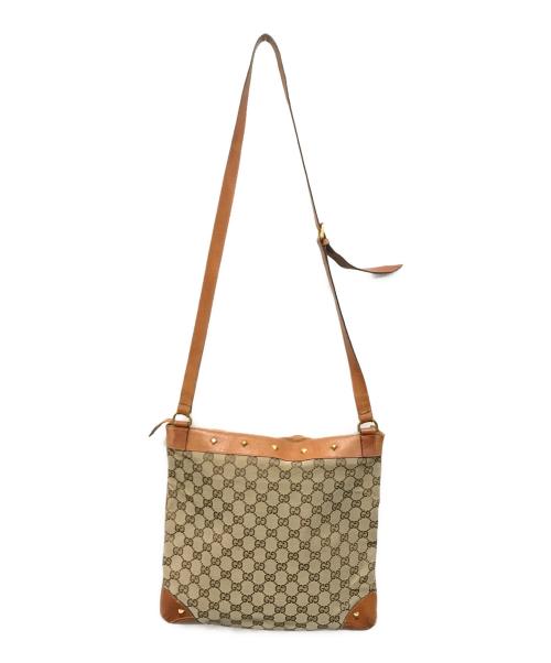 GUCCI（グッチ）GUCCI (グッチ) スタッズショルダーバッグ ブラウンの古着・服飾アイテム