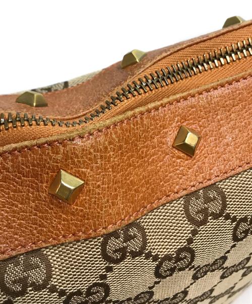 GUCCI（グッチ）GUCCI (グッチ) スタッズショルダーバッグ ブラウンの古着・服飾アイテム